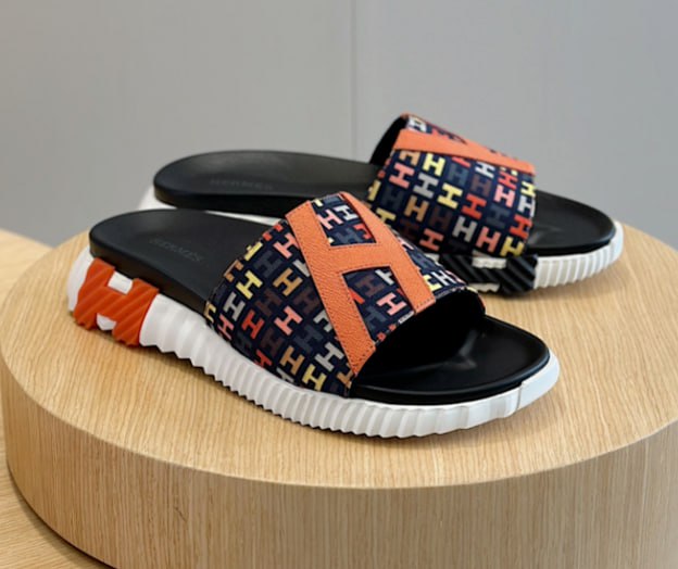 Hermes H Pattern Slide Sandals