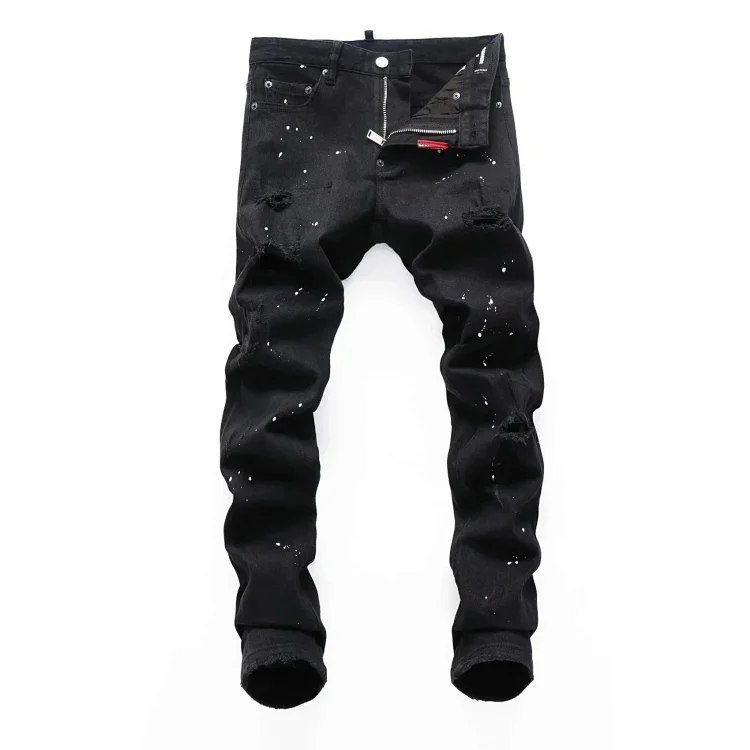 Dsquared2 D2 Stretch Ink-Splashed Patch Jeans