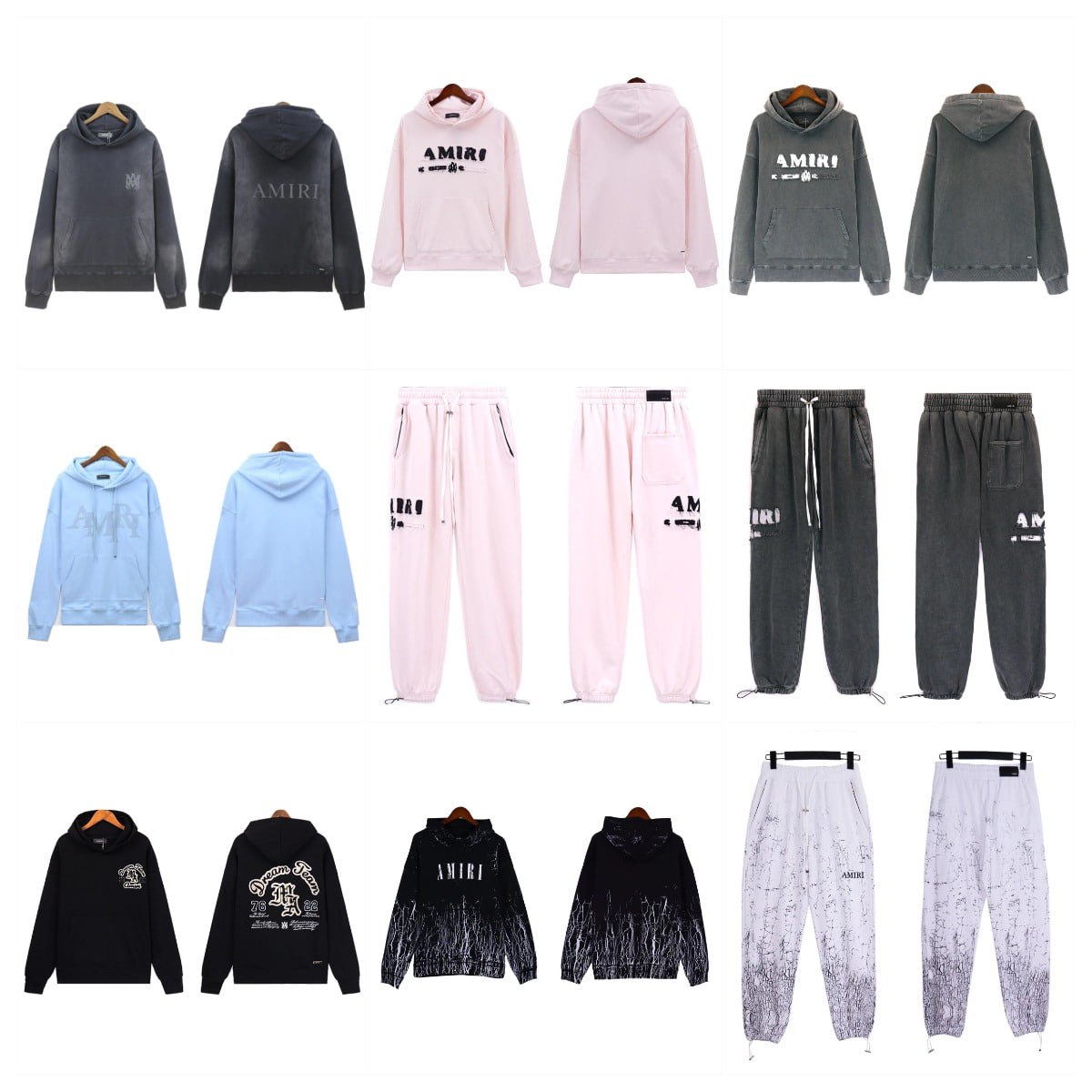 AMIRI Logo Pants [Couple Hoodies & Trousers Set]