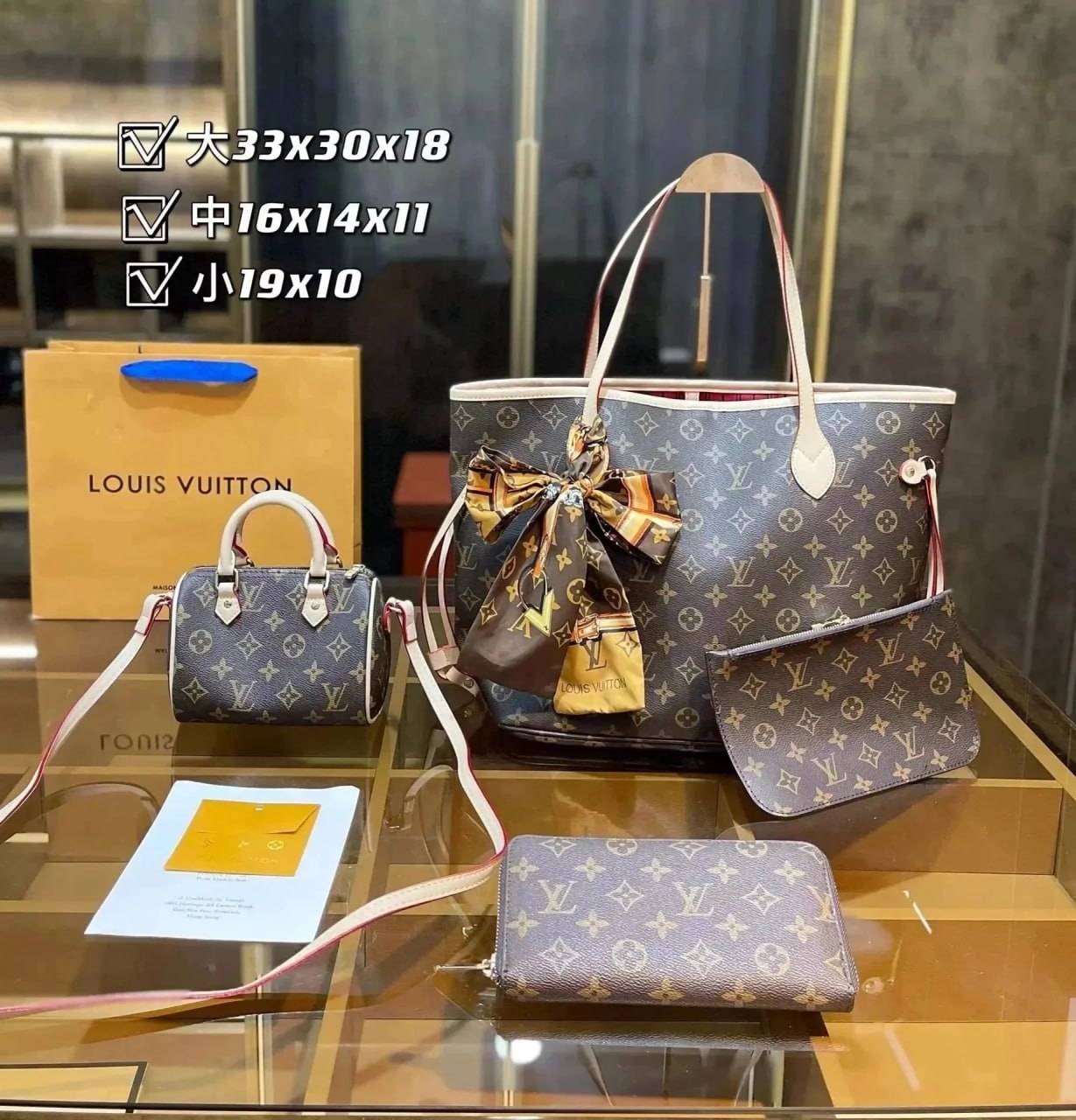 Louis Vuitton Neverfull Tote Bag Set [Multiple Sizes & Styles]
