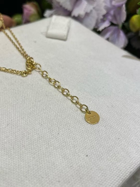 Dior CD Icon & Bee Pendant Double Layer Necklace