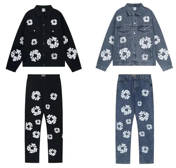 Floral Print Denim Jacket/Pants Set [39 styles]