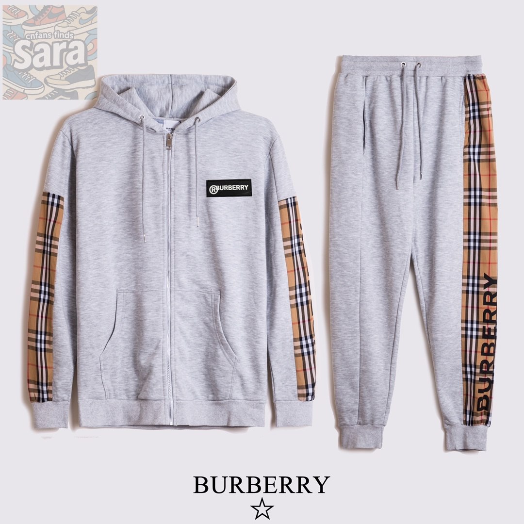 Burberry Check Sleeve Hoodie & Joggers / Balenciaga Track Jacket & Pants / Gucci GG Supreme Jacket & Pants [6 styles]