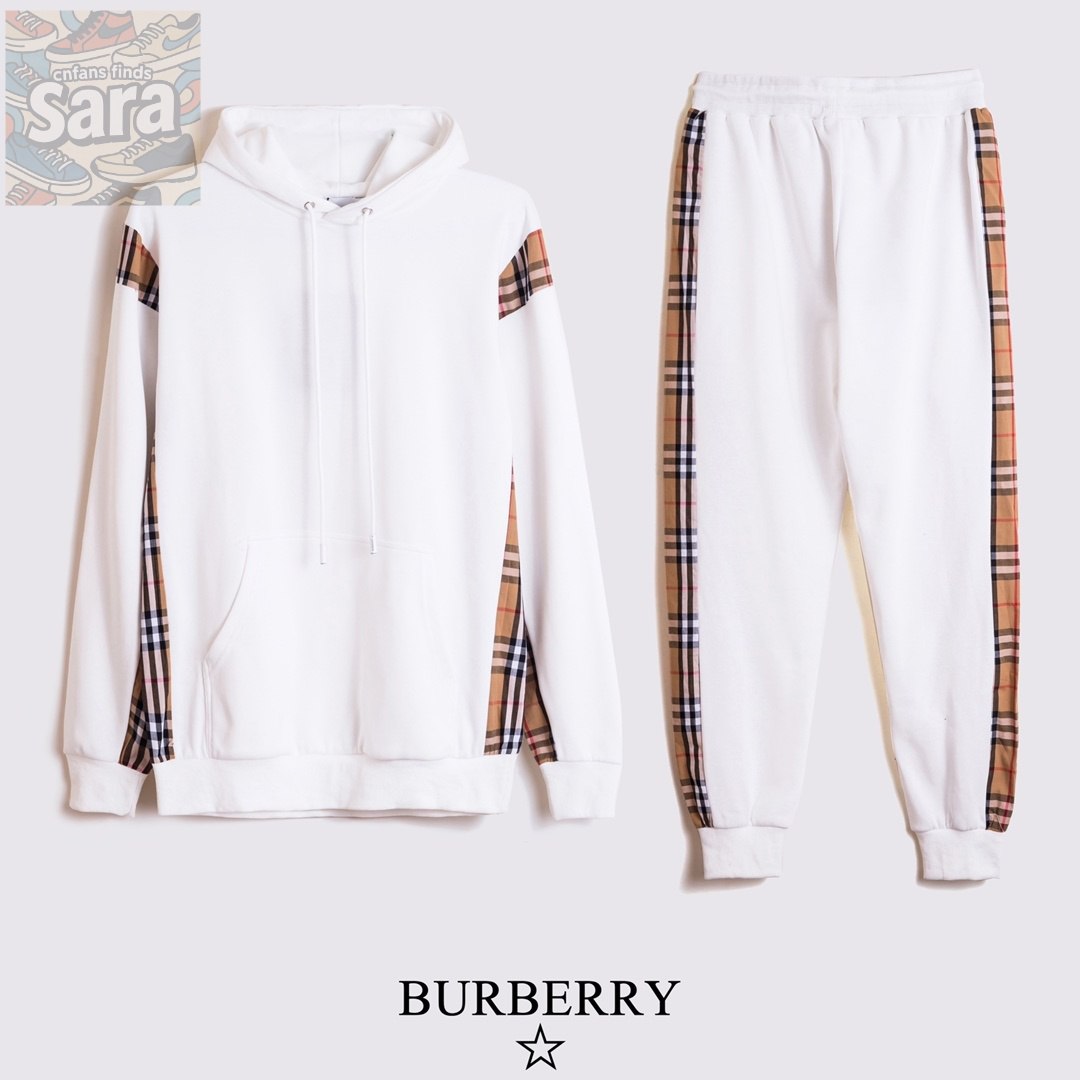 Burberry Check Sleeve Hoodie & Joggers / Balenciaga Track Jacket & Pants / Gucci GG Supreme Jacket & Pants [6 styles]