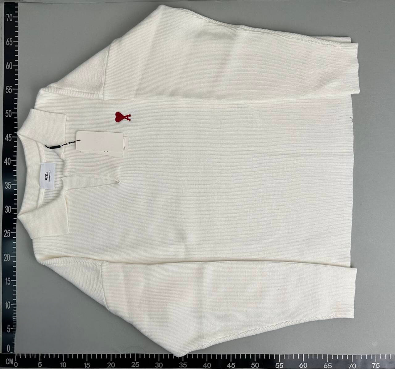 Ami Heart Logo Ribbed Polo Sweater [2 styles]