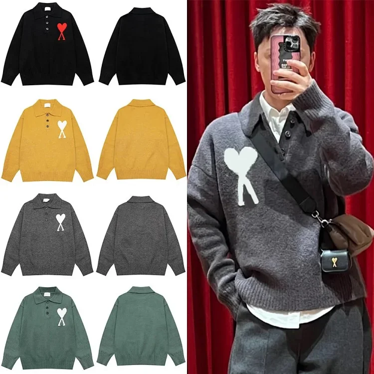 AMI knit quarter-neck (5 styles)