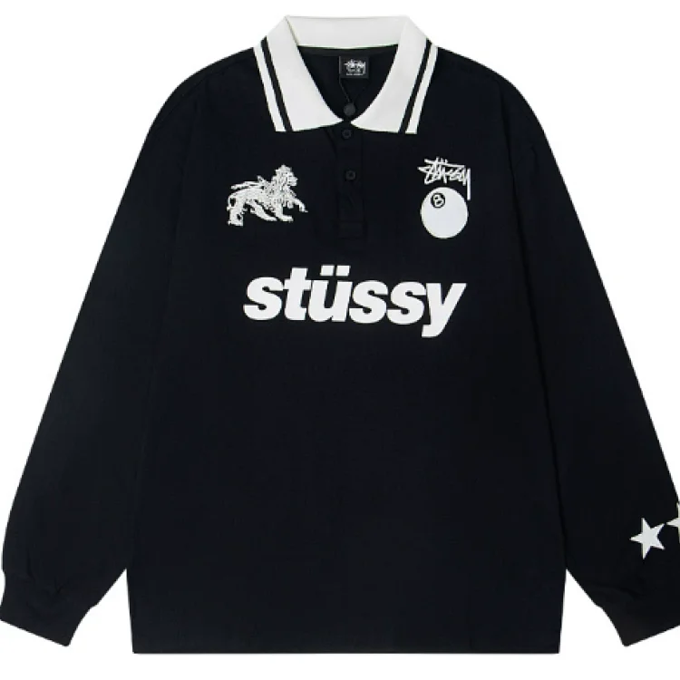 Stussy black polo shirt (35 styles)