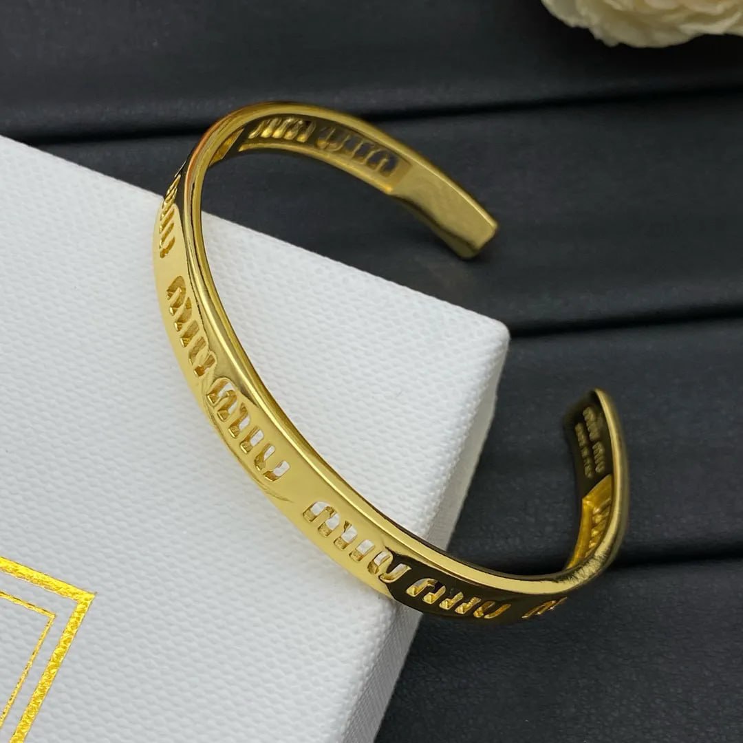 Miu Miu Logo Cuff Bracelets [2 styles]