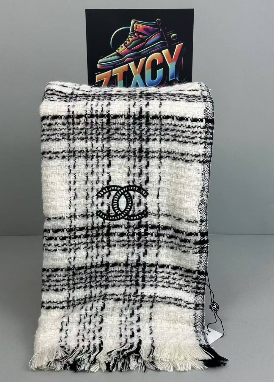Chanel Tweed Check Scarf [4 styles]
