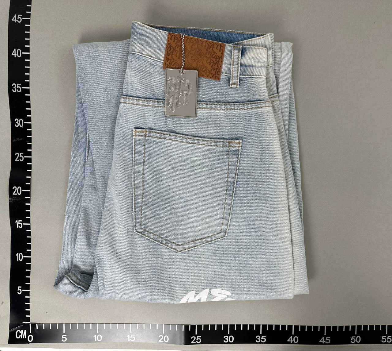 Mertra [Model Name Not Visibly Identifiable] Wide Leg Denim Pants with Embroidered Logo [3 styles]