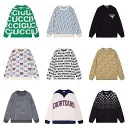 Gucci GG Supreme / Balenciaga / Prada / Dior / Louis Vuitton Logo Knit Sweaters [29 styles]